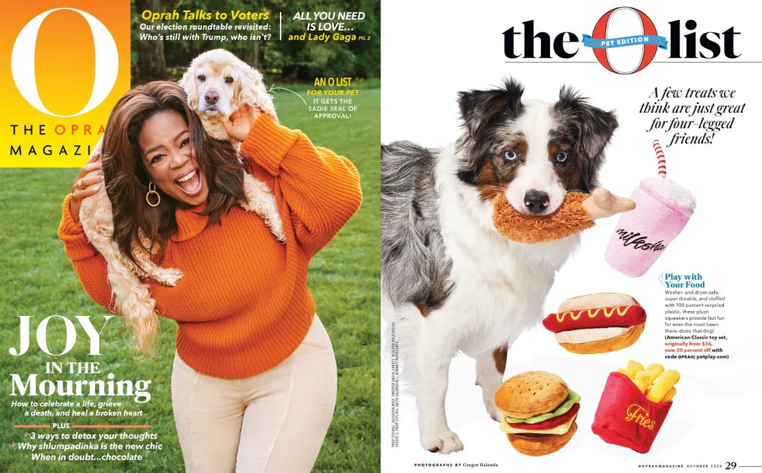 P.L.A.Y.'s&nbsp;American Classic Plush Toy Collection&nbsp;was showcased in&nbsp;The "O" Oprah Magazine's&nbsp;October 2020 issue in The O List's Animal Lovers' Edition.