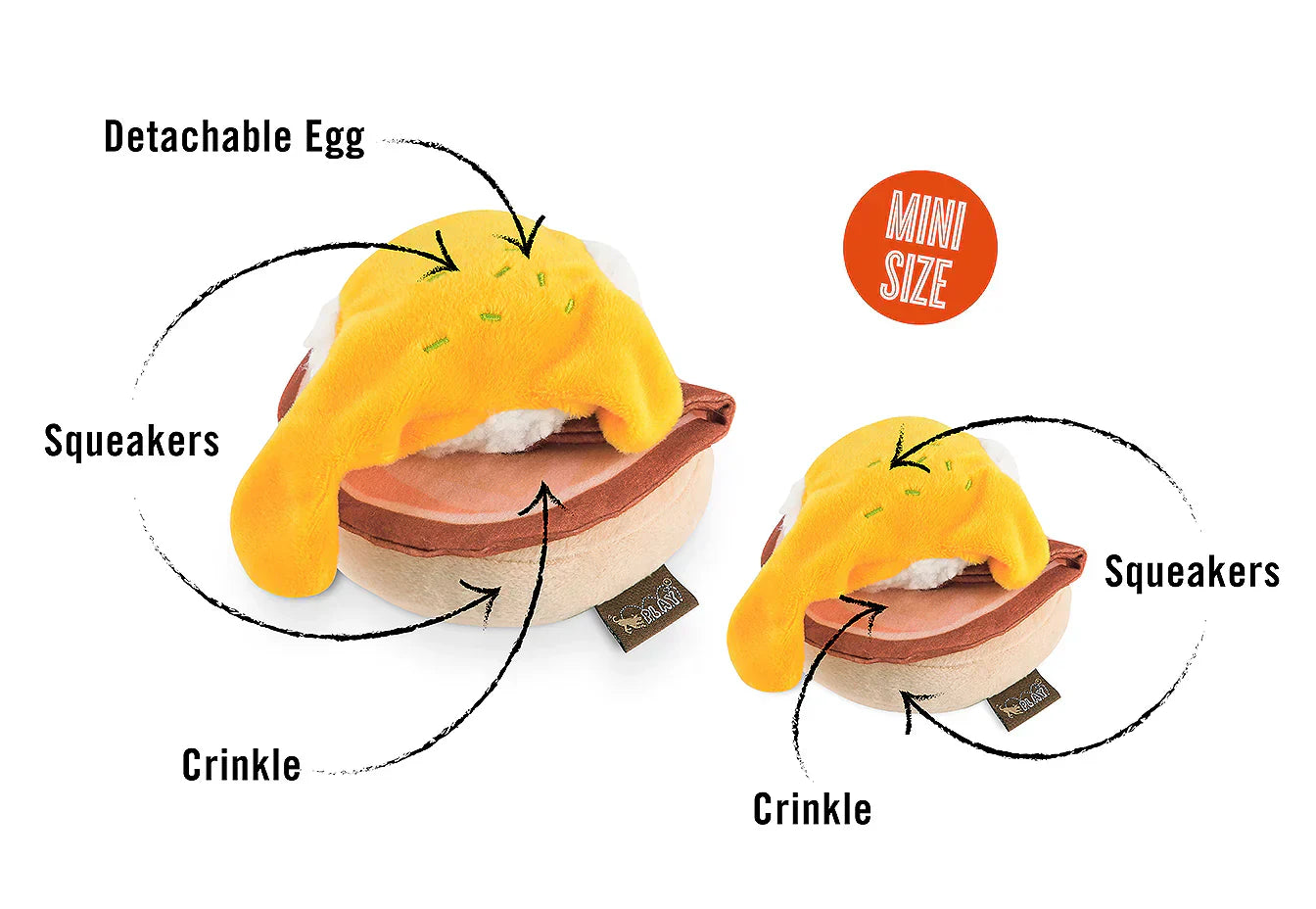 Barking Brunch (Mini) Egg Benedict XS  - Dog Toys