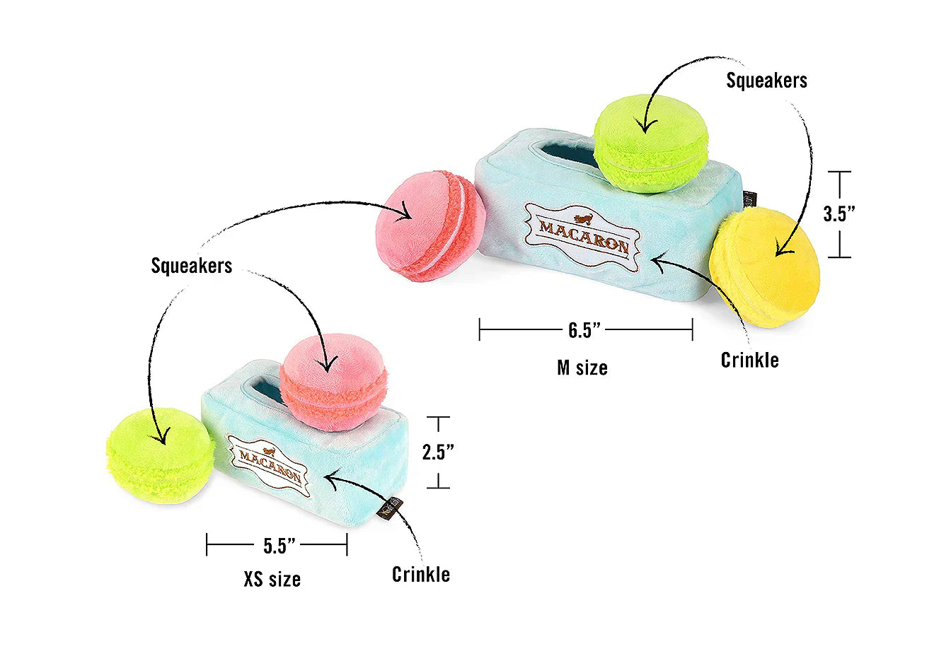 Pup Cup Cafe (Mini) Macarons XS  - Dog Toys
