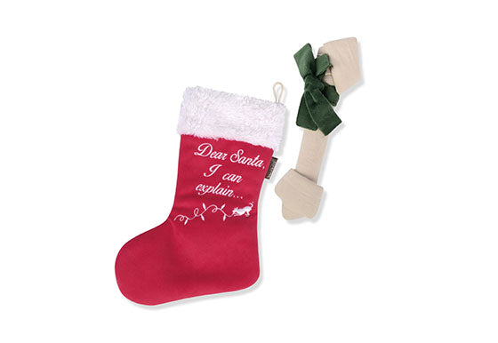 Merry Woofmas Good Dog Stocking & Bone 2 Piece Set