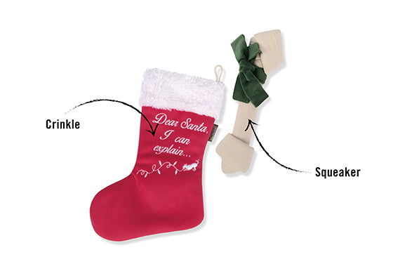 Merry Woofmas Good Dog Stocking & Bone 2 Piece Set