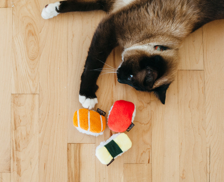 Feline Frenzy Sushi Cat Toy Set of 3