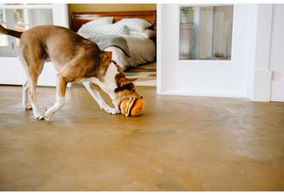Burger Plush Dog Toy